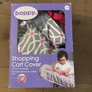 New without tags, Boppy, shopping cart, cover, pink and gray. Highchair cover.